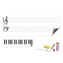 HOMiDEK Large Magnetic Backing Dry Erase Music Staff Whiteboard Sheet, 47