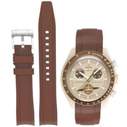 Tovimall Bands for Moonswatch Watch,Curved No Gap Silicone Strap,Compatible with Omega X Swatch Moonswatch Speedmaster 20mm Watch,Swatch Omega Moonswatch Speedmaster Watch Replacement Strap for Women Men
