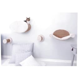 TRIXIE Wall Mounted Cat Lounge Set, Hammock and Condo with Two Steps, Cat Furniture, Scratching Post, Brown