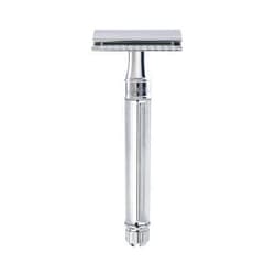 Edwin Jagger DE89LBLAMZ Classic Double Edge Manual Eco-Friendly and Reusable Safety Razor for Men and Women for Shaving Cream or Soap (Lined)