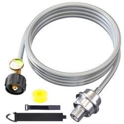 GardenNow Propane Heater Fuel Filter F273699 with 10FT Hose with Gauge Stainless Braided Propane Adapter for Mr Heater Buddy and Big Buddy, Universal F273699 Fuel Filter with Propane Adapter Hose CSA Certified