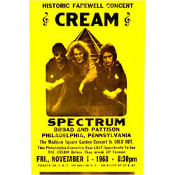 Posters Forever Cream Poster, Historic Farewell Concert, Philadelphia, 1968, Spectrum Arena, Art Print