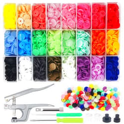 EuTengHao 1440Pcs Plastic Snap Buttons No-Sew Snap Fasteners T5 Snaps with Snaps Pliers Kit for Clothing Sewing,Rain Coat,Bibs,Clothes Crafting(24 Colors,360Sets)