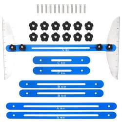 Peohud Stair Treads Gauge Template Tool, Metal Stairs Jig, Adjustable Stair Measuring Tool for Riser, Shelf, Cutting Drywall, and Partition