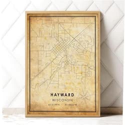 MG Global Historical Poster of Old Hayward Wisconsin | 11x17 12x18 16x24 24x36 Unframed Print Wall Art | Hometown City Gift | Vintage Antique Rustic Home Office Decor