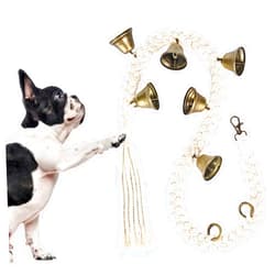 KLOGTSIND Dog Bell for Door Potty Training, Cotton Handwoven Dog Doorbell with 6 Extra Loud Bells for Dog Training, Adjustable Hanging Door Bell for Small Medium Large Dogs to Ring to Go Outside