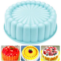 Palksky Charlotte Cake Pan Silicone, Nonstick, 10 inch Round Cake Molds for Baking