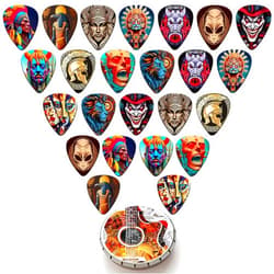 THIVENNY Guitar Picks,24 Pack Guitar pick Medium Thickness,Guitar Picks Variety Pack for Electric Acoustic Guitar, Bass, Ukulele (Mix-11)