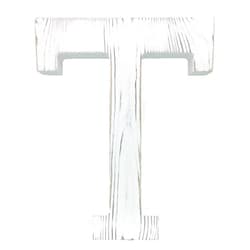N\A Extra Large Wood Decor Letters Wood Distressed White Letters DIY Block Words Sign Alphabet Free Standing Hanging for Home Bedroom Office Wedding Party (T)