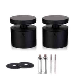 3TO Glass Railing Standoff - 2 Pack Marine Grade SS316 Innovative Glass Railing Standoffs for Balcony Stair Railing Matte Black Modern Design Railing Clamp