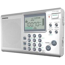 Sangean ATS-405 FM-Stereo/AM/Short Wave World Band Receiver, Silver