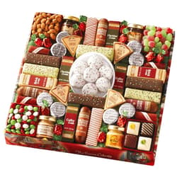 The Swiss Colony 43 Season Pleasers - Assorted Summer Sausage Meats, Mini Beef Sticks, Cheese Bricks and Wedges, Spreadables, Candies, and Chocolate Treats, Meat and Cheese Gift Set, Meat and Cheese, Summer Sausage Gift Set, Sausage and Cheese Gift Box, Food Gifts for Men, Food Gift, Cheese Gifts, Care Package, Cake Assortment, Petit Four Cakes