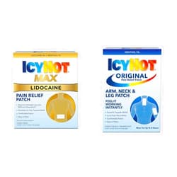 Icy Hot Max Strength Lidocaine (5 Count) Plus Original Small (5 Count) Pain Relief Patches Bundle