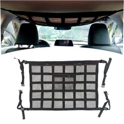 Slykew 1 PC Car Roof Storage Mesh Bag, 31.5