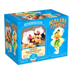 Kauai Coffee Vanilla Macadamia Nut Medium Roast - Compatible with Keurig Pods K-Cup Brewers - 12 Count (Pack of 1)