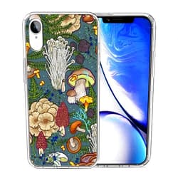 JIHANFENYUE Compatible with iPhone XR Case - Nature Plant Mushroom Forest Design Soft TPU Stylish Slim Protective Case for Women Girls
