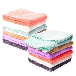 Kyapoo Baby Washcloths 12 Pack 12x12 Inches Microfiber Coral Fleece Extra Absorbent and Soft for Newborns, Infants and Toddlers