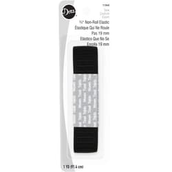 Dritz Non-Roll Woven, 3/4-Inch by 1-Yard, Black Elastic