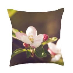 SasEz! Desyn Romantic Apple Blossom Flower Throw Pillow, 18x18, Multicolor