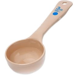 Carlisle FoodService Products Measure Miser Plastic Measuring Spoon with Short Handle, 3 Ounces, Beige
