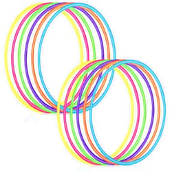 Sratte 12 Pcs Toy Hoop for Kid - Detachable & Adjustable Colored Hoop Exercise Ring Plastic Circle for Kid, Teen Gymnastics, Dog Agility Equipment, Require Self Assembly (Stylish Colors, 32 Inch)