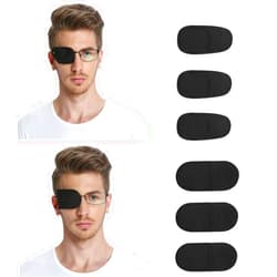 FCAROLYN 6pcs Eye Patch for Glasses to Treat Lazy Eye/Amblyopia/Strabismus,Black