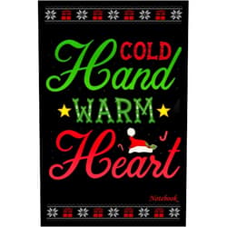 KELLY CATALAN Notebook - Cold hand warm heart Christmas Journal: Great for gift, Small Journal, 6x9 in 114 Pages White Paper Blank Journal with Black Cover Perfect Size for School Work or Home