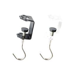Siktorrwd 2 PCS Desk Bag Hook, Universal Desk Mount Bag Holder Hook, Portable Bag Hook Clamp-On Backpack Holder Clamp for Backpack Table Purse Clothes Handbag (Black and White)