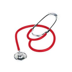 Dixie EMS Single Head Lightweight Stethoscope, Latex Free, for Doctors, Nurses, Students, Medical and Home Use - Red