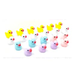 EMiEN 21PCS Little Mini Ducks 5 Colors Duckling Miniature Ornament for DIY Dollhouse Fairy Garden Plant,Desk,Cabinet,Kids Room,Party Decoration