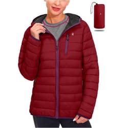 Little Donkey Andy Women's Packable Lightweight Puffer Jacket Hooded Windproof Winter Coat with Recycled Insulation