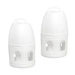 EHJRE 2X Bird Water Drinker Chicken Dove Quail Parrot Parakeet Pigeon Water Dispenser Feeder with Handle Large Capacity Water Pot Container