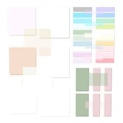 Temiary 1000 Sheets Transparent Arc-angle Sticky Notes 3 x 3 inch, Clear Sticky Note Waterproof See Through Memo Pad, Translucent Writable Index Book Tabs for Annotating Supplies Office & School