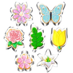 LUBTOSMN Flower and Leaf Cookie Cutter Set-7 Piece-Daisy, Lily, Rose, Tulip, Oak Leaf and Butterfly Fondant Biscui Cutters