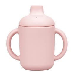 Mintlyfe Baby Sippy Cup, Silicone Trainer Cup Toddler for Boys and Girls, Unbreakable, Spill Proof and Two Handle Learner Cup Sippy Cup for Toddlers, 4oz (Blush)