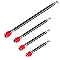 Mwellewm Drill Bit Extension Set,4Pcs Magnetic Drill Screwdriver Bit Holder Bar Chuck Adapter Extender 1/4 inch Hex Quick Release Bit Holder for Impact Driver Screws Nuts Drill