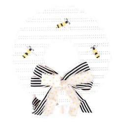 Glory Haus Bee Party Decorations - Be Happy Wreath Topper, Interchangeable Bee Birthday Decorations with Black and White Ribbon for Welcome Boards & Stands, Bee Decorations for Baby Shower, 13