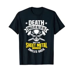 Sheet Metal Worker Smith Apparel Sheet Metal Worker Blacksmith Metalworking Skull Smith T-Shirt