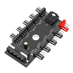 Fancasee 4-Pin PWM Fan Power Supply Cable 1 to 10 Way Splitter Hub 4 Pin Molex Powered PC Case Motherboard Fan Power Extension Cable Cord for ATX Computer Case 4-Pin and 3-Pin Cooling Fans