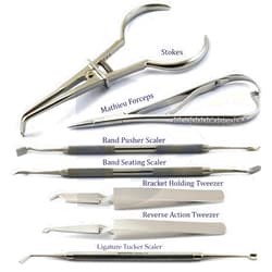 Direct Instruments 7 Pieces Dental Orthodontic Instruments Set Separating Pliers Pusher Band Seating Needle Holder Driver Forceps
