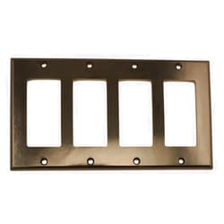 Leviton 004-80412-00E Quadruple Gang Wall Plate, Black