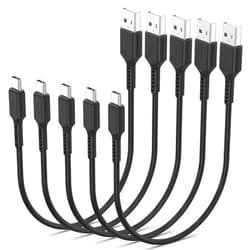 PEAKLIFT Short USB C Cable 1ft, 5pack USB A to USB C Charger Cable Fast Charging Durable USB Type C Cord for Samsung Galaxy S22 Ultra Note 8 9 A32 A12, Moto G Pure, LG Stylo 6, Charging Station, Power Bank
