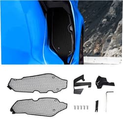 BILLFARO 2Pcs Upgraded Side Intake Mesh Grilles Insert,OEM Style Aluminum Driver and Right Passenger Side Radiator Air Intake Vent Guards Accessories for Corvette C8 Stingray 2020-2024
