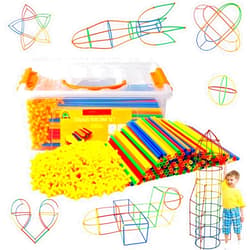 RAINBOW TOYFROG Straw Constructor STEM Building Toys 800 pcs-Colorful Interlocking Plastic Enginnering Toys- Fun- Educational- Safe for Kids- Develops Motor Skills-Construction Blocks- Best Gift for Boys and Girls