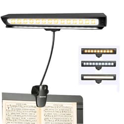 Glovion Rechargeable Music Stand Light, 19 LEDs Clip On Reading Light - 3 Level Brightness Settings, 3 Color Temperature Optional (Warm/Cool White/Natural Light Color), Perfect for Piano, Reading, Sewing