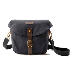 BAGSMART Camera Bag, SLR DSLR Canvas Crossbody Camera Case, Compact Camera Shoulder Bag with Rain Cover for Women and Men, Black