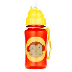 Skip Hop Toddler Sippy Cup with Straw, Zoo Steel Straw Water Bottle, Monkey