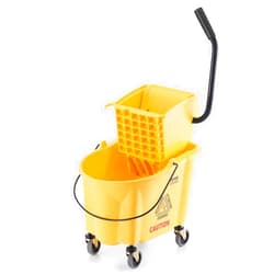 VEVOR Mop Bucket with Wringer, 26 Qt. Commercial Mop Bucket with Side Press Wringer, Side-Press Mop Bucket and Wringer Combo on Wheels, for Professional/Industrial/Business Floor Cleaning, Yellow