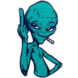 ZEGINs Alien Like Smoking Patch Embroidered Applique Iron On Sew On Emblem