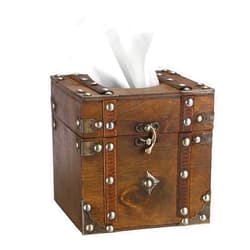 Sumnacon Tissue Box Retro Wood Square Tissue Box Cover Vintage Cube Tissue Box Holder,Decorative Tissue Holder for Bedroom Bathroom Toilet Table Desk Car Store Office Home,Brown